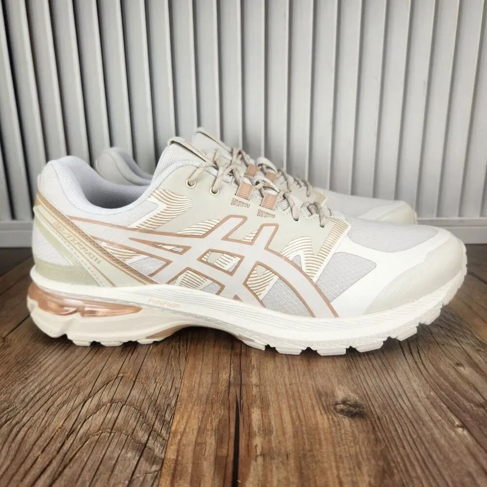 Asics GEL-Terrain Birch Mens 8.5 White Bronze Trail Running Hiking Sneaker Shoes